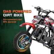 Kids Mini 50CC Gas Dirt Bike, DB1 Model 2 Stroke Ride on Bike with Off-Road Tire, Shocks, Pull Start, Oil Mixed Required, Support Up to 165lbs