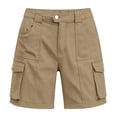 thumbnail image 3 of Pounoo Shorts for Women High Waist Cargo Shorts with Multi Pockets Casual Street Style Durable Cotton Blend Relaxed Fit Bottoms Gift, 3 of 5