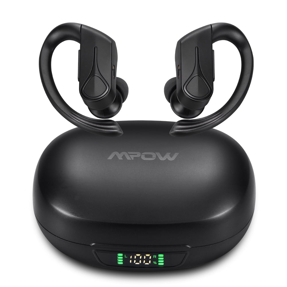 Mpow Flame Solo Bluetooth 5.4 Earbuds - ENC Noise Cancellation, Punchy Bass HD Sound, 28H Playtime USB - C Fast Charge, IPX7 Waterproof Ear Hooks for Sports Running