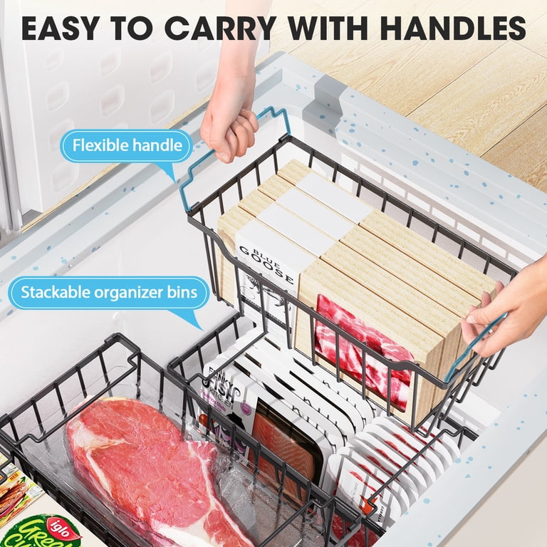 Yeabett 4-Pack Freezer Organizer Bins with Foldable Handles photo 6
