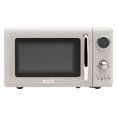 thumbnail image 1 of Horno microondas Haden de 700 vatios y 0,7 pies cúbicos con controles digitales, descongelación y arranque instantáneo, pequeño electrodoméstico, masilla/cromo, 1 of 5