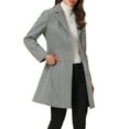 thumbnail image 4 of INSPIRE CHIC Women's Coats Single Breasted Long Outerwear Winter Trench Coat XS Light Grey, 4 of 6