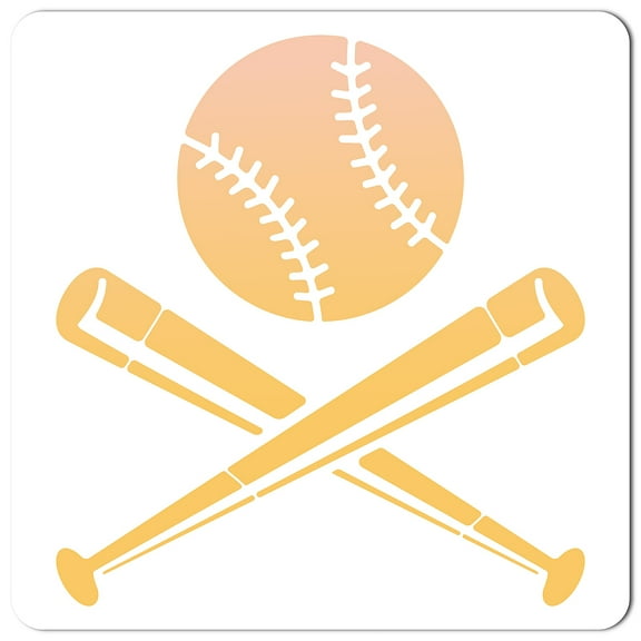 1 pc Large Baseball Bat Stencils 12x12 Inch Reusable Sport Stencil Template Signs Decoration for Painting on Wood Wall Scrapbook Card Floor and Tile Drawing