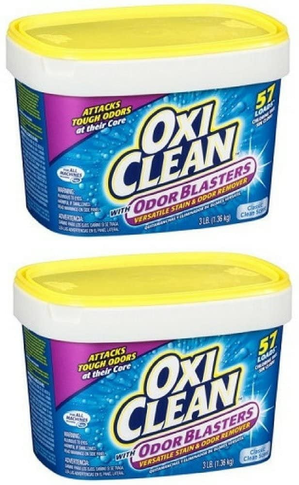 OxiClean Odor Blasters Classic Clean Scent Versatile Stain & Odor Remover Powder, 3 lb 57 Loads Pack of 2