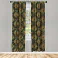 thumbnail image 5 of Ambesonne Mandala Window Curtains, Boho Paisley Folklore, Each 28" W x 84" L, Charcoal Grey Mustard, 5 of 5