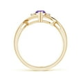 thumbnail image 2 of ANGARA Natural Criss-Cross Marquise Amethyst Solitaire Ring with Diamonds in 14K Yellow Gold for Women (Size-8x4mm) | February Birthstone, Anniversary, Jewelry Gift for Women | Natural Amethyst Ring, 2 of 8