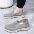 thumbnail image 4 of pwidon Men Walking Shoes Comfort Slip On Breathable Mesh Lightweight Non Slip Casual Loafer Athletic Sneakers Black Khaki 39, 4 of 4