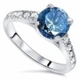 thumbnail image 2 of Pompeii 2 1/4ct Blue & White Diamond Engagement Ring 14K White Gold Lab Grown (G/H,VS), 2 of 3