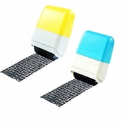 2Pcs Identity Protection Roller Stamps Identity Prevention Theft Stamp Wide Rolling Security Stamp for Privacy Protection,ID Blockout and Address Blocker (Yellow and Blue)