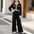 thumbnail image 2 of OJSFQUFP Girls Clothes 2PCS Outfits Long Sleeve Top & Wide Leg Pants Kids Clothes Teen Clothing Sets Size 7-12Y, 2 of 9