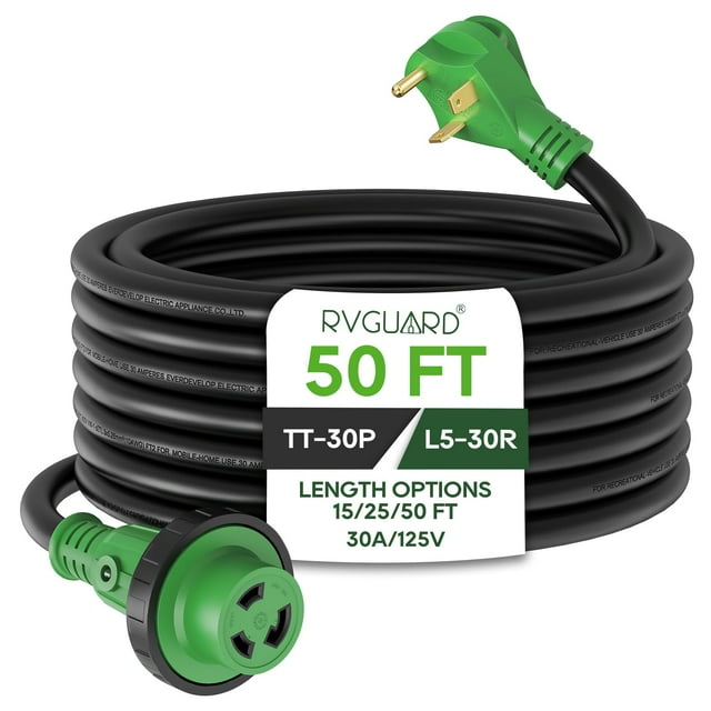 Cable de extensión de alimentación RV RVGUARD 30 A 15 m con indicador LED