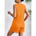 thumbnail image 4 of Ekouaer Pajamas Tank Top and Shorts Lounge Sets Waffle Knit V Neck Pj Short Sets Casual Outfits for Women, 4 of 6