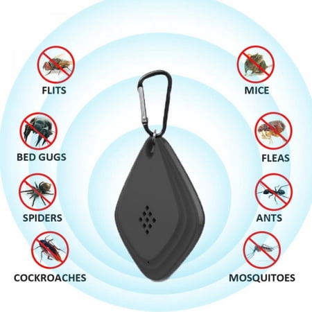 USB Rechargeable Ultrasonic Outdoor Mosquito Repellent Bug Zapper  Portable Pest Killer For Camping  Hunting  Mountaineering  Running  Hiking (Black)
