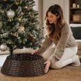thumbnail image 4 of Woven Basket Christmas Tree Skirt,16 Inch Small Christmas Tree Cover with Farmhouse Design,Rustic Christmas Decorations for Home,1 Pack, 4 of 6