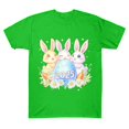 thumbnail image 4 of QUNYINEY Crew Neck Tee Shirts Womens Easter Short Sleeve Casual Pullover Tops Loose Spring Tops for Women, 4 of 5