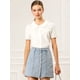 thumbnail image 2 of Camisa De Manga Corta Suave Con Botones Y Cuello Peter Pan Dulce Para Mujer blanco L, 2 of 6