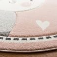 thumbnail image 3 of SAFAVIEH Carousel Kids Clark Shy Bunny Area Rug, Pink/Ivory, 4' x 4' Round, 3 of 10