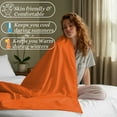 thumbnail image 6 of Amay Premium Organic Cotton Flat Sheet, 500 Thread Count Luxury Top Sheet, Cooling & Durable Bedding Sheets, Texas King, Orange(110" x 125") 1 Piece, 6 of 7