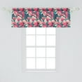 thumbnail image 2 of Floral Window Valance, Retro Wave Realistic Style Drawn Digital Flower Pattern Print Artwork, Curtain Valance for Kitchen Bedroom with Rod Pocket, 54" X 18", Fern Green and Pale Pink, by Ambesonne, 2 of 2