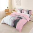 thumbnail image 2 of Homewish Pink Oil Painting Duvet Cover Queen,Classic Abstract Geometric Queen Bedding,Pink Reversible,3 Pieces,1 Duvet Cover and 2 Pillowcases, 2 of 6