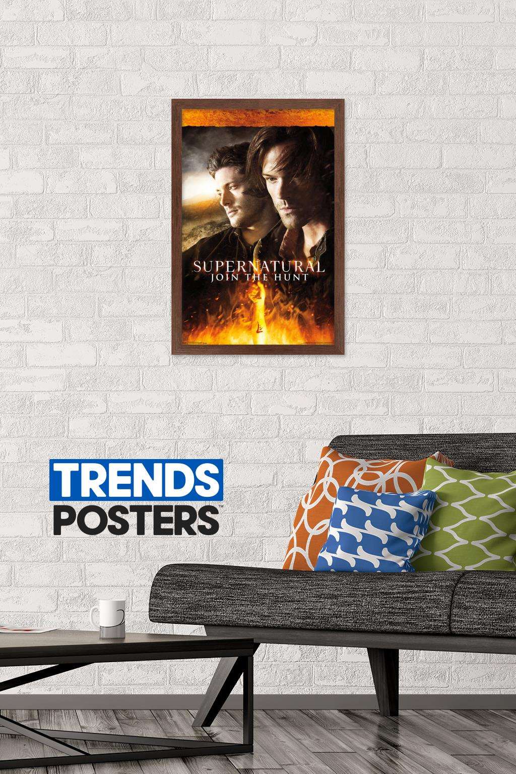 Supernatural - Fire Wall Poster, 14.725" x 22.375", Framed