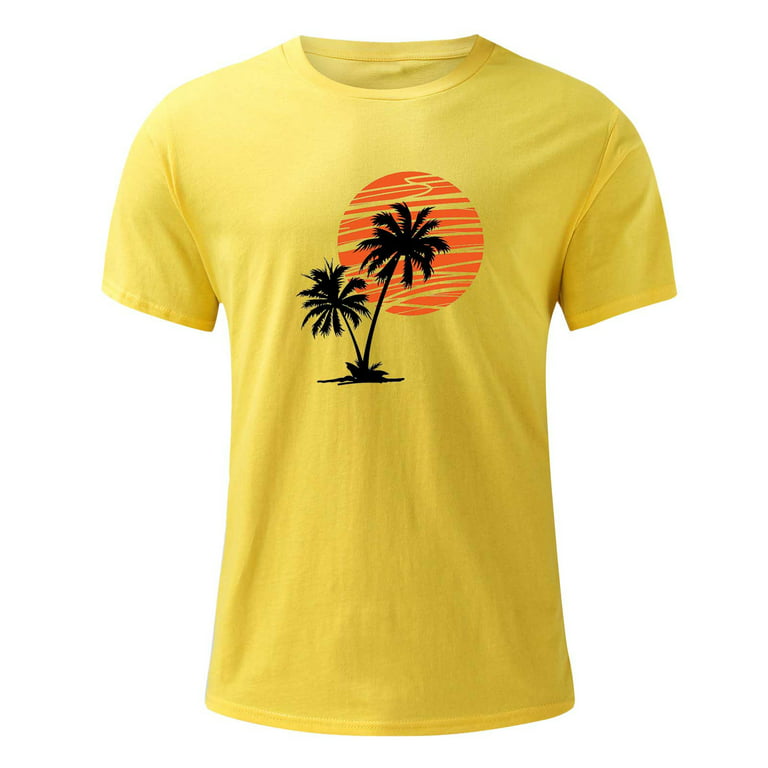 IEPOFG Men Summer T Shirt Short Sleeve 3D Printed Beach Casual