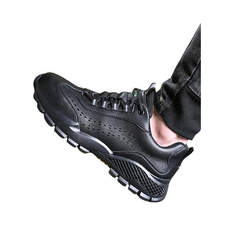 

Eloshman Men Comfort Heavy Duty Work Shoes Construction Anti-collision Industrial Boots Anti-smash Steel Toe Insulation And Breathable 9