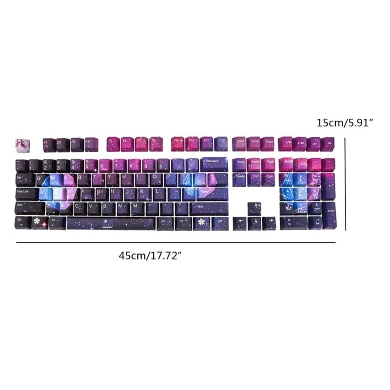 108 Keys PBT Keycaps Novelty Starry Sky Keycaps Dye Sublimation OEM Profile ForM Switch DZ60 61 SK61 Mechanical Keypad