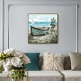 thumbnail image 5 of HFDF Wall Art Bedroom Nautical Decor Boat Canvas Picture Rustic Coastal Sand Canvas Print Ocean Beach Painting Seascape Sea Bird Vintage Ship Artwork for Seaside Home Living Room 10x8inch Framed, 5 of 6