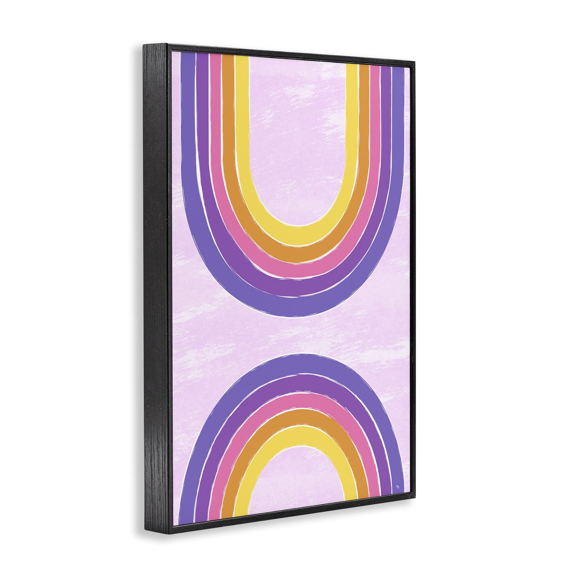 Stupell Industries Purple Rainbow Arches Landscape Painting Black Framed Art Print Wall Art, 20 x 30