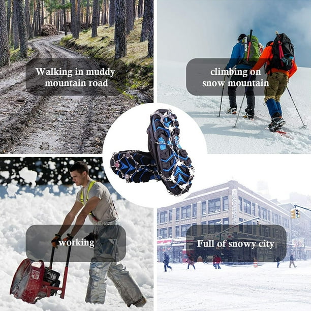 Crampons à glace de pêche pour chaussures et bottes, crampons de traction  pour neige et glace pour hommes, femmes, enfants, marche d'hiver sur glace  et neige 