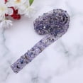 thumbnail image 2 of Shisuyan 1 Meters Colorful Rhinestone Shell Trim Bling Ribbon Sewing on Trim for Dress Sash Belt DIY Bags Shoes Embellishments (2cm Width) Purple, 2 of 8