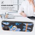 thumbnail image 2 of Compatible for iPhone 11 Case with Ring Kickstand Holder Clear Floral Pattern Hybrid PC TPU Shockproof Protective Phone Case Cover for iPhone 11 Women Girls, Blue Flower, 2 of 5