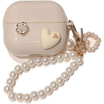 Case for Samsung Galaxy Buds 3/Buds 3 Pro,Stylish White Earphone Soft Protective Cover,Shockproof Earbuds Shell for Boys Girls (Heart)