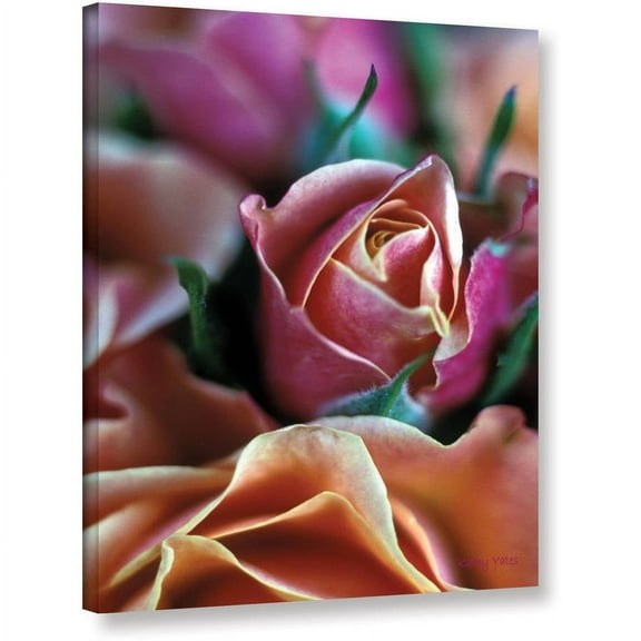 Kathy Yates "Mauve And Peach Roses" Canvas Art