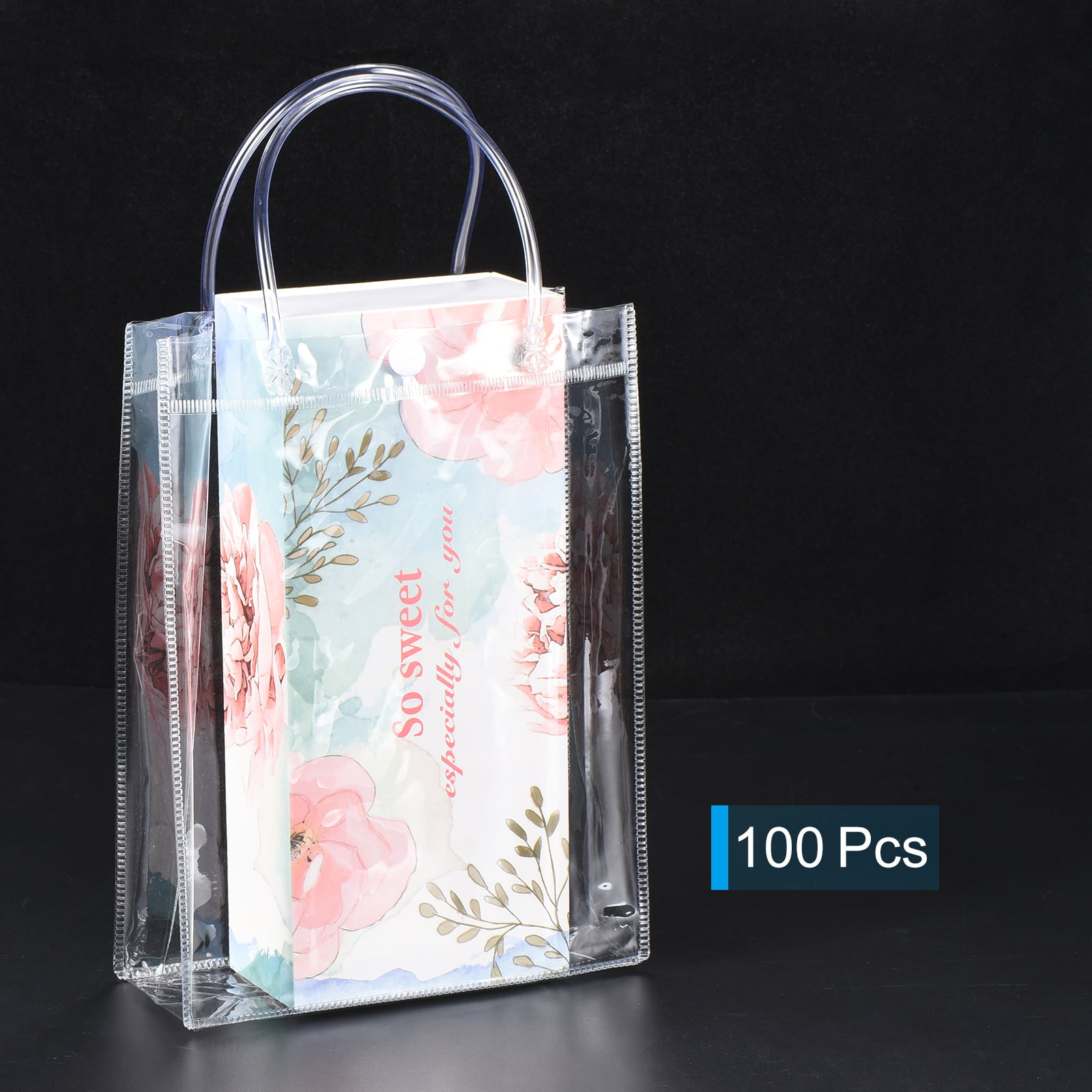 12 Pcs small gift bags with handles Practical Clear PVC Bags Gift Wrapping  Bags