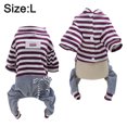 thumbnail image 2 of Ropa de una pieza para mascotas, ropa a rayas para mascotas, ropa para mascotas, ropa cálida de invierno para perros 1185, 2 of 6