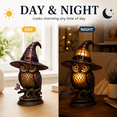 thumbnail image 4 of Diceymbol Halloween Witch Owl Night Light, Acrylic 2D Stained Glass Style LED Table Lamp for Desk, Bedroom, Shelf and Fall Decor, 6 inch, 4 of 8