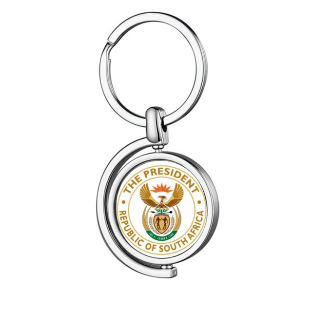 África del Sur África emblema Rotating keychain Metal Keyring Holder