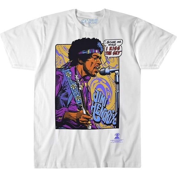 Men's Jimi Hendrix Hendrix Pop Art T-shirt X-Large White