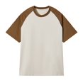 thumbnail image 1 of WEAIXIMIUNG T-Shirt Patchwork Col Rond pour Hommes Saint Patrick's Day Contraste de Couleur Rétro Épaule Lourde T-Shirt Couleur Unie Manches Courtes Ample, 1 of 3