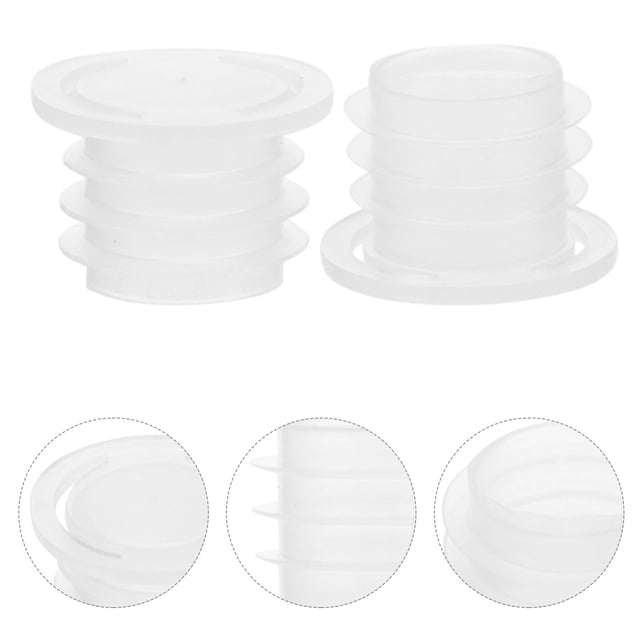 HEALEEP 100Pcs Reusable Bottle Caps Sealing Plugs White PE Leak-proof Simple Design for General Users Restaurant