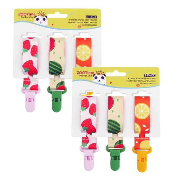 6Pcs Sale Countdown! Baby Pacifier Clips Set Universal Holder Leash For Boys And Girls Teething Toys Teethers Cute Cartoon Dummy Baby Fixing Clip Practical Home Decor