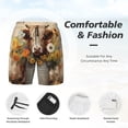 thumbnail image 3 of Yiaed Bucket Flower Cow Print Mens Swim Trunks Bathing Suit Compression Liner Beach Swim Shorts Swimwear Quick Dry Zipper Pocket No-Chafing Board Short-3X-Large, 3 of 6