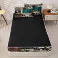 thumbnail image 4 of Homewish Adults Western Cowboys Zipper Twin Comforter Sets with Fitted Sheet and 2 Pillowcases,Country Theme Bohemian Exotic Style Zipper Bedding Set For Men Boys,Black Reversible,4-Piece, 4 of 7