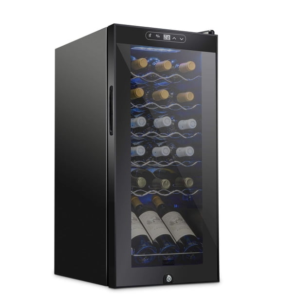 Refrigerador de vino SCHMÉCKÉ para 18 botellas con cierre, color negro