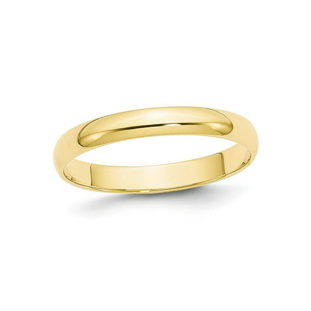 Gem And Harmony - Ladies 10K Yellow Gold 3mm Polished Wedding Band Ring ...