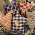 thumbnail image 3 of Americana Heart Star Homespun Fabric Christmas Ornaments Valentine Decor - Set of 5 - by Marilee Home, 3 of 5