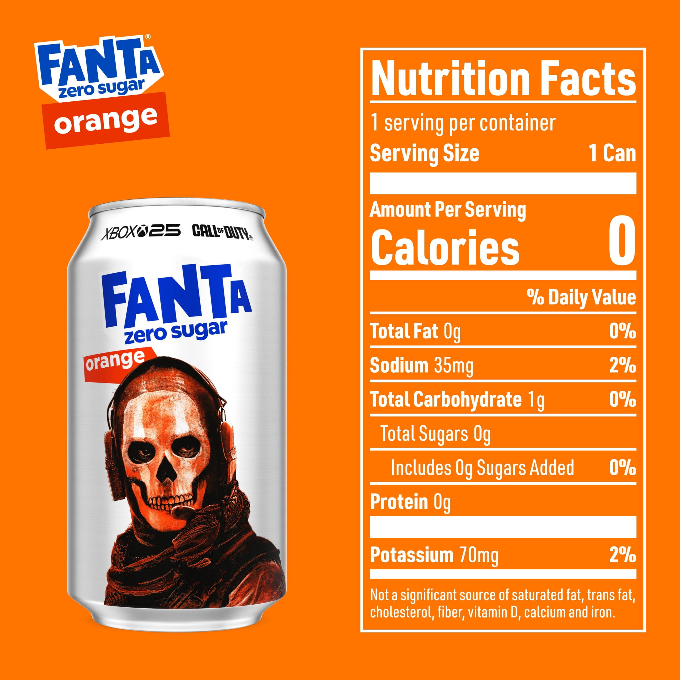 Fanta Zero Sugar Orange Soda Pop Fridge Pack Cans, 12 fl oz, 12 Pack