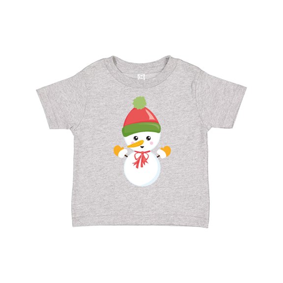 Inktastic Christmas Snowman, Snowman with Hat, Carrot Nose, Bow Boys or Girls Toddler T-Shirt